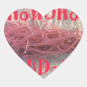 Santa HoHoHo Merry Christmas From Beach colours Heart Sticker