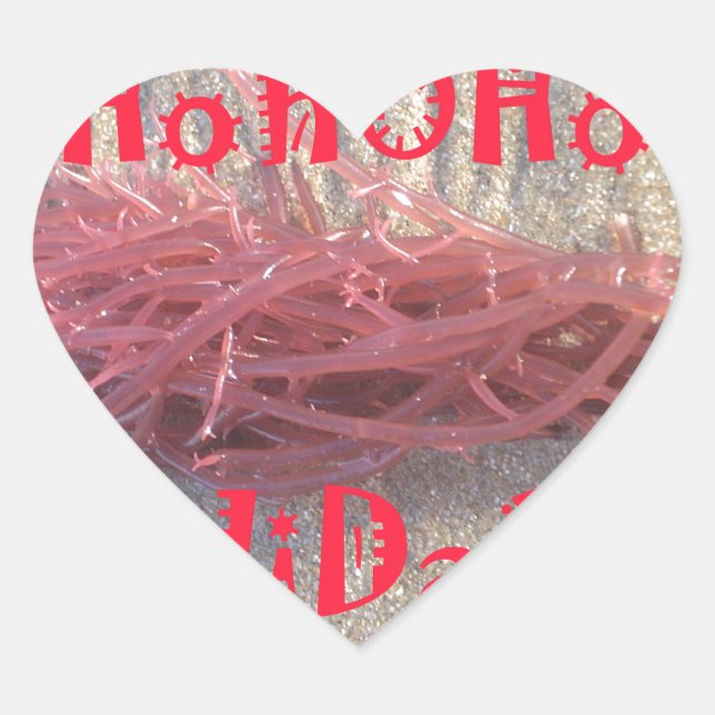 Santa HoHoHo Merry Christmas From Beach colours Heart Sticker (Front)