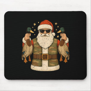 Santa Hold Mallard Duck Hunting Christmas Pajama T Mouse Mat