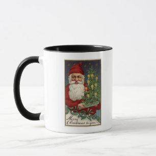 Santa Holding a Candlelit Tree Mug