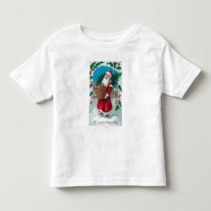 Santa Holding Basket of Toys Scene Toddler T-Shirt