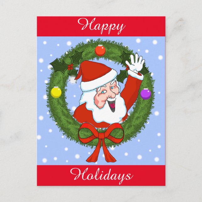Santa Holiday Postcard (Customizable) (Front)
