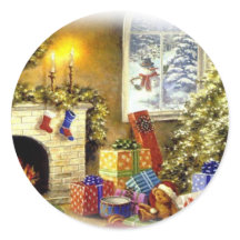 Santa Holiday sticker envelope seal Christmas