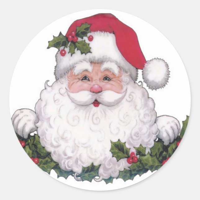 Santa holiday sticker envelope seal Christmas (Front)