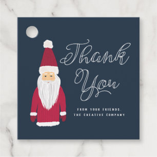 Santa Holiday Thank You Gift Exchange Navy Favour Tags