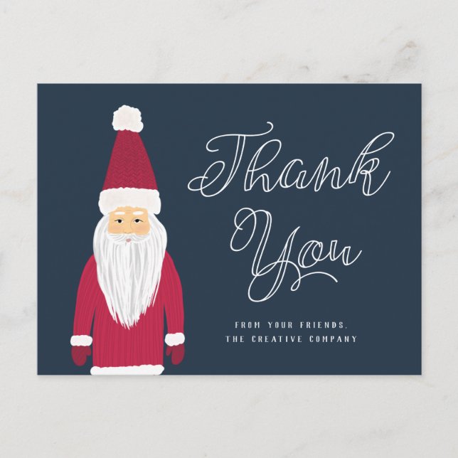 Santa Holiday Thank You Postcard (Front)