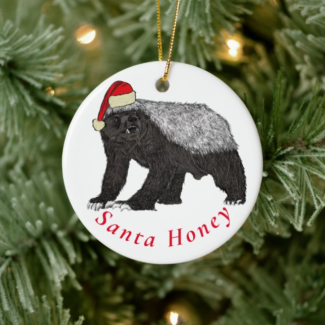 Santa Honey Badger Funny Quote Ceramic Tree Decoration (Tree)