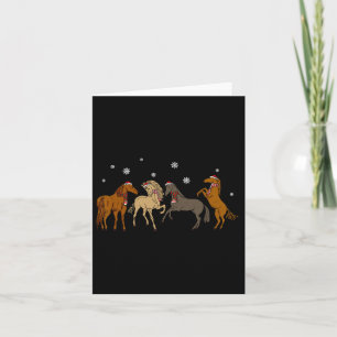 Santa Horse Christmas Tree Light  Card