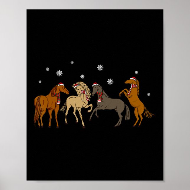 Santa Horse Christmas Tree Light  Poster (Front)