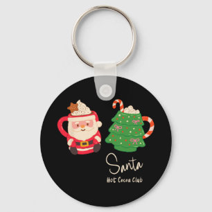 Santa Hot Cocoa Club Retro Christmas Holiday Mug G Key Ring
