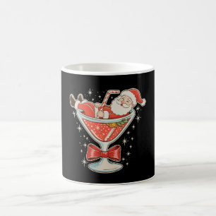 Santa Hot Mess Martini Glass Christmas Xmas Coffee Mug