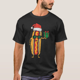 Santa Hotdog Funny Xmas Pjs Food Christmas Pajamas T-Shirt