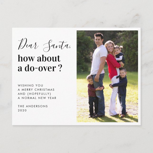 Santa How About a Do Over 2020 Christmas Photo Holiday Postcard (Front)