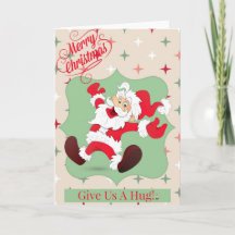Santa Hug Vertical Card