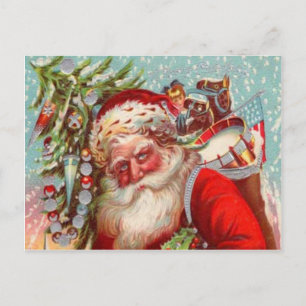 Santa Hugging Children Holiday Postcard