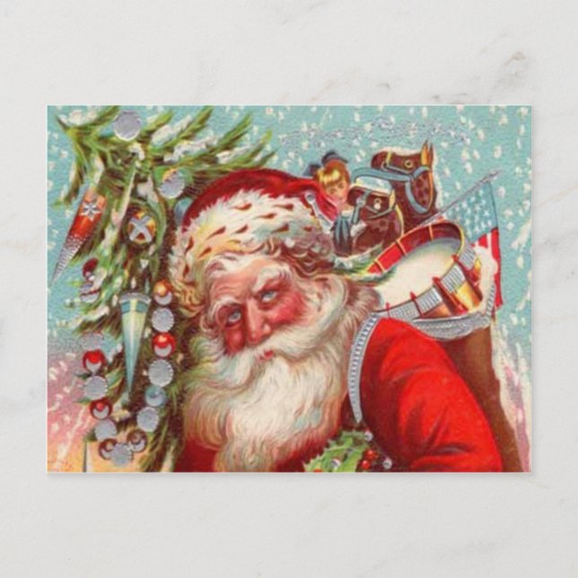 Santa Hugging Children Holiday Postcard (Front)