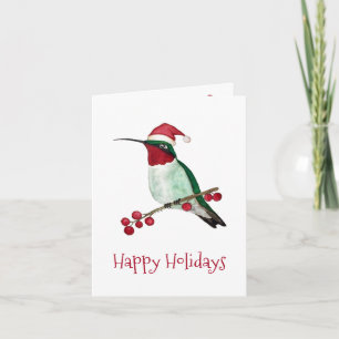Santa Hummingbird Holiday Card