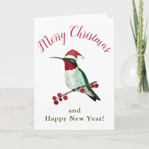 Santa Hummingbird Holiday Card