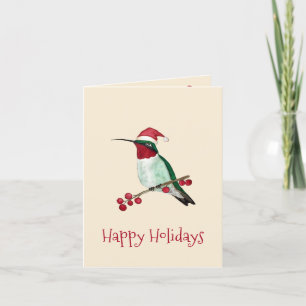 Santa Hummingbird Holiday Card