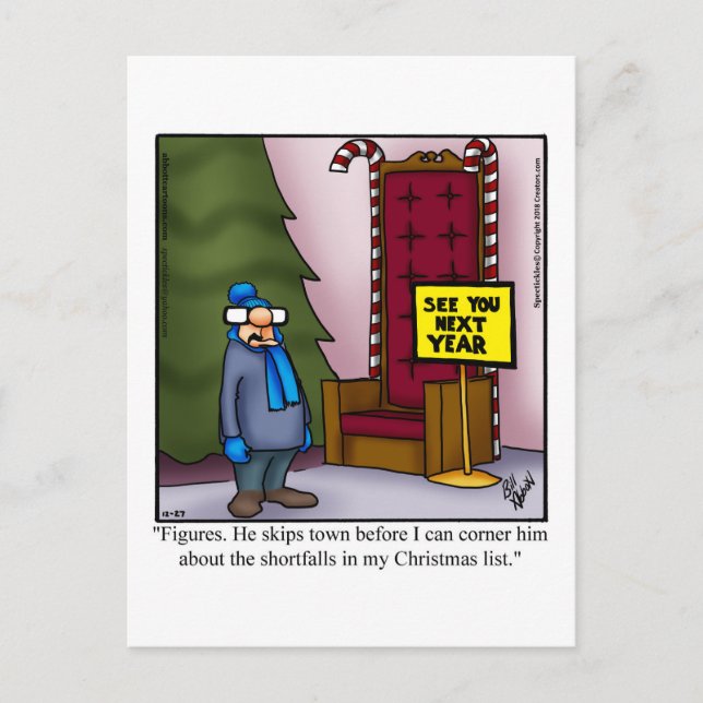 Santa Humour Christmas Postcard (Front)