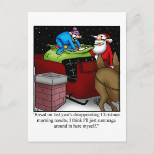 Santa Humour Christmas Postcard