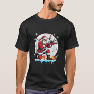 Santa Hunting Christmas Moon Costume Hunter Matchi T-Shirt