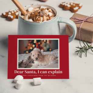 Santa, I Can Explain Funny Pet Christmas Photo Holiday Card