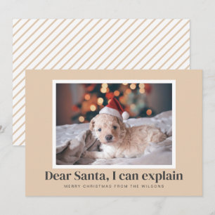 Santa, I Can Explain Funny Pet Photo Holiday Card