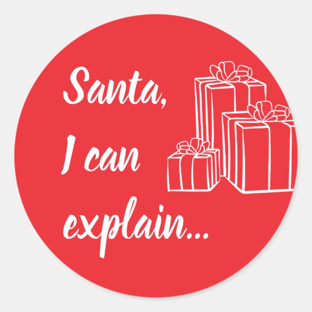 Santa, I Can Explain… Script Classic Round Sticker (Front)