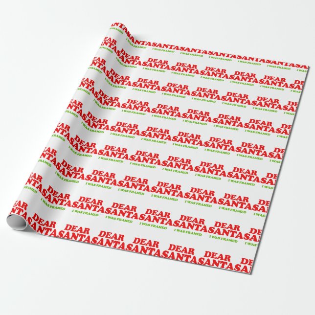 Santa I was framed -- Holiday Humour Wrapping Paper (Unrolled)