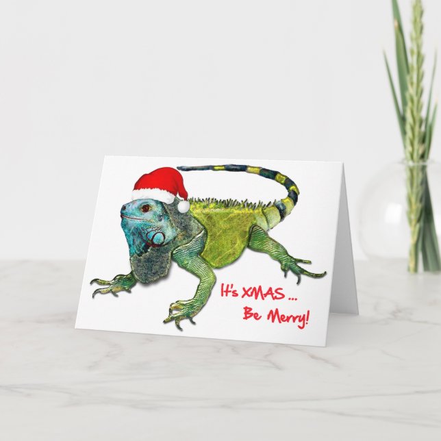 Santa Iguana Holiday Card (Front)
