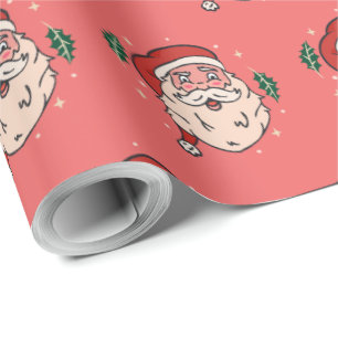 Santa Illustration Christmas Holidays Wrapping Paper