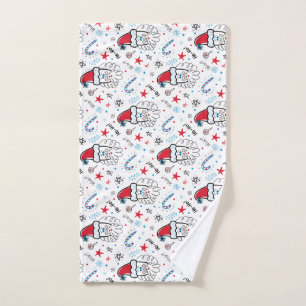 Santa illustration Christmas Stocking stuffers Hand Towel