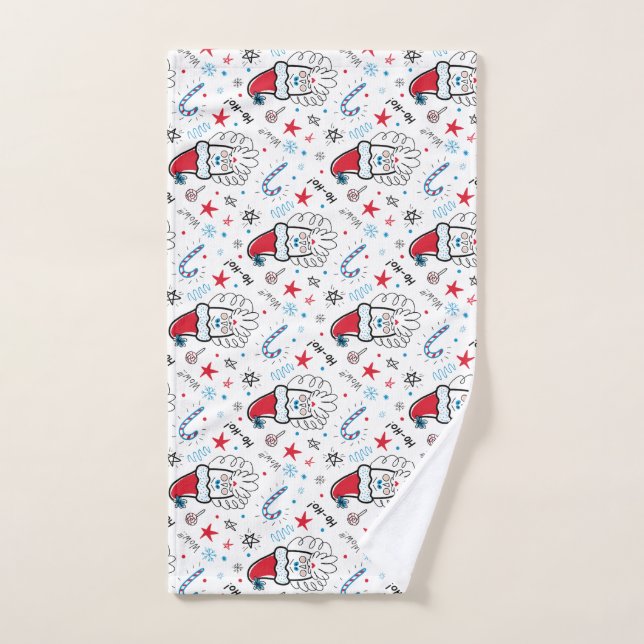 Santa illustration Christmas Stocking stuffers Hand Towel (Hand Towel)