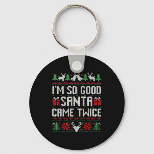 Santa I'm So Good Santa Came Twice Matching Couple Key Ring