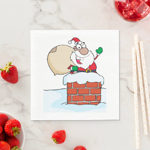 Santa In a Chimney Festive Napkins