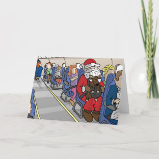 Santa in Aeroplane Greeting Card