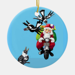 Santa in Australia Ceramic Tree Decoration