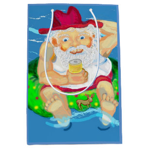 Santa in Australia Medium Gift Bag