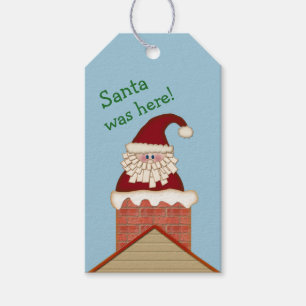Santa in Chimney Christmas Gift Tags