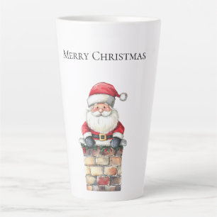 Santa in Chimney Christmas Latte Mug