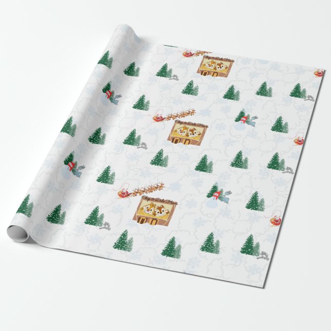 Santa in Chip & Dale Home Gift Wrappers  Wrapping Paper (Unrolled)