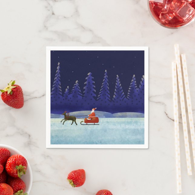 Santa in Christmas Night Napkin (Insitu)