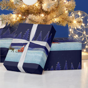 Santa in Christmas Night Wrapping Paper