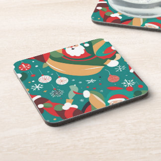 Santa in Christmas pattern Coaster