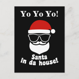 Santa In Da House Holiday Postcard