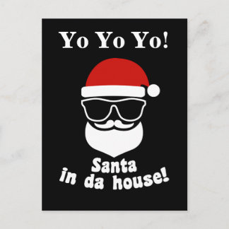 Santa In Da House Holiday Postcard