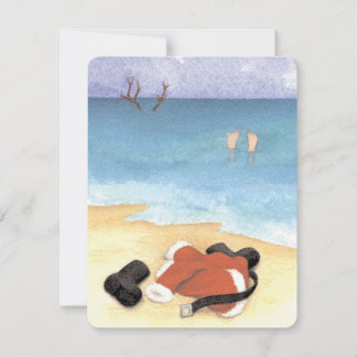 Santa in for a Swim Holiday Card