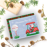 Santa In Golf Cart Christmas Party Invitation<br><div class="desc">On this festive Christmas Golf Party Invitation,  Santa is hitting the links. A fantastic party invitation for schools,  families,  businesses,  churches,  holidays,  birthdays,  and other occasions. You may easily alter the colour and font colours of the text.</div>