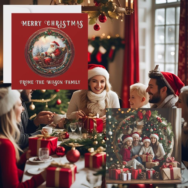 Santa in His Sleigh Greeting Card (Creator Uploaded)